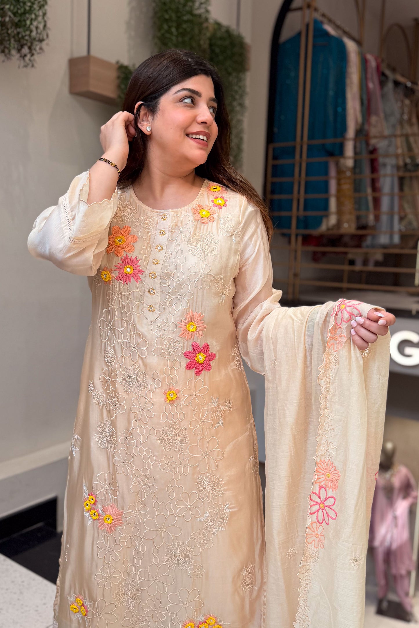 Divika Bloom Embroidered Suit Set