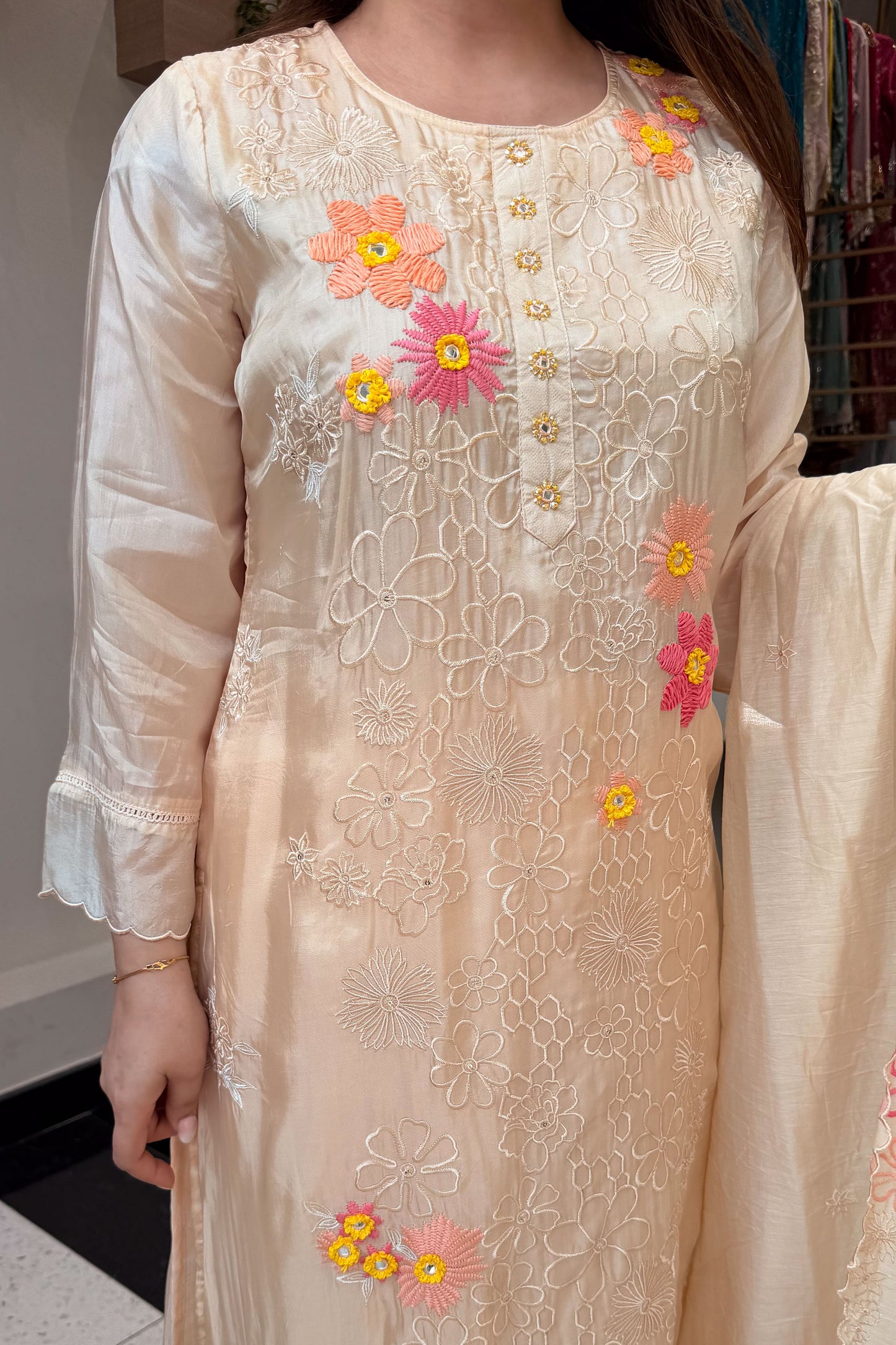 Divika Bloom Embroidered Suit Set