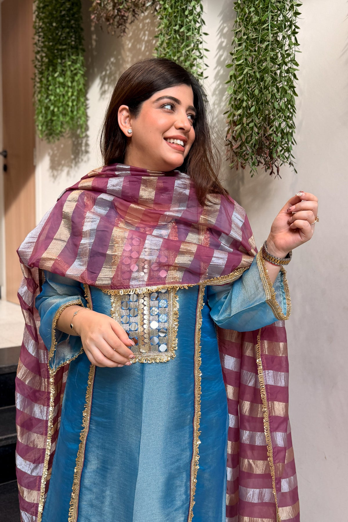 Shirvi Mirror Work Straight Suit Set