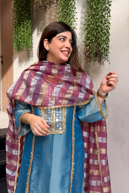 Shirvi Mirror Work Straight Suit Set