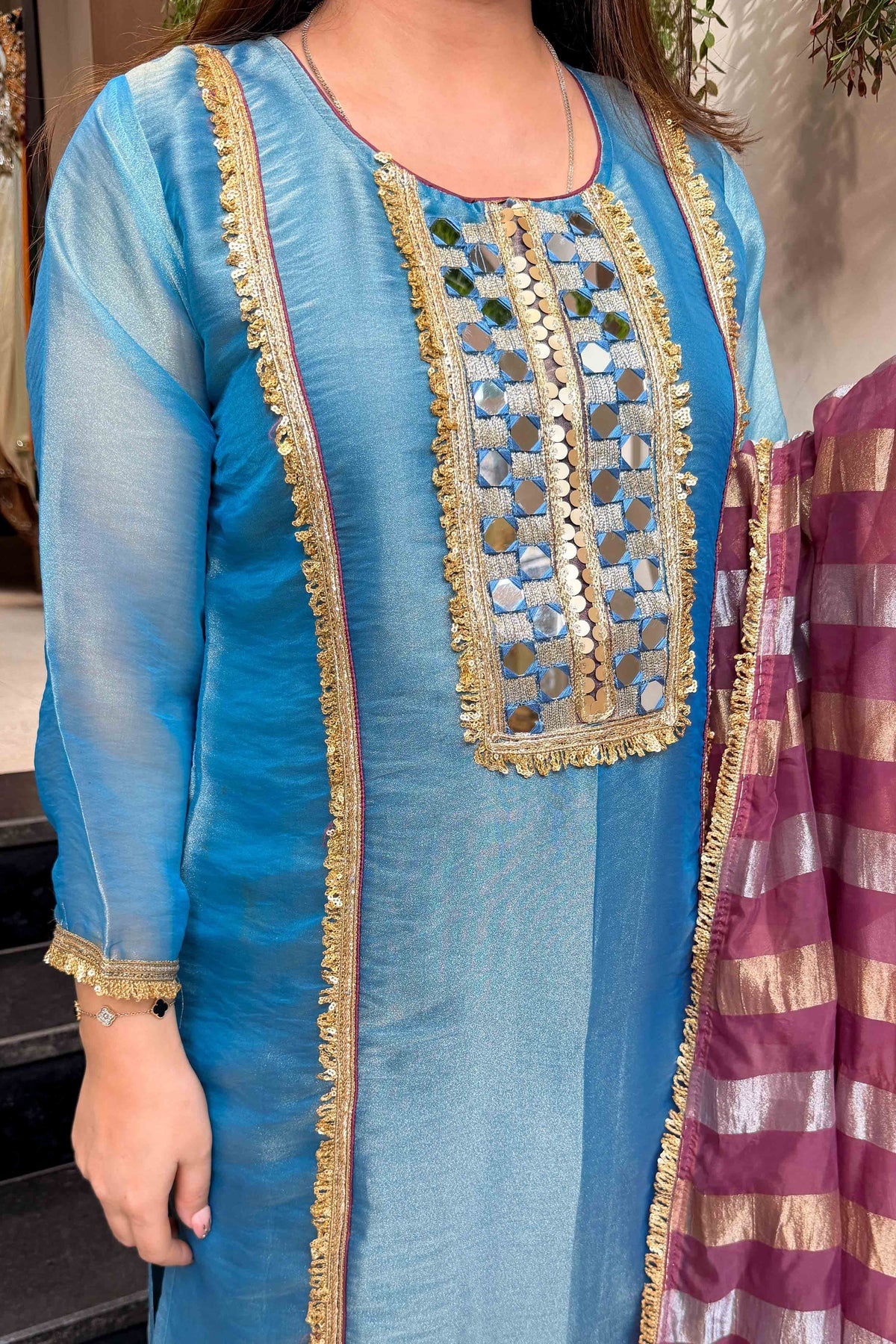Shirvi Mirror Work Straight Suit Set