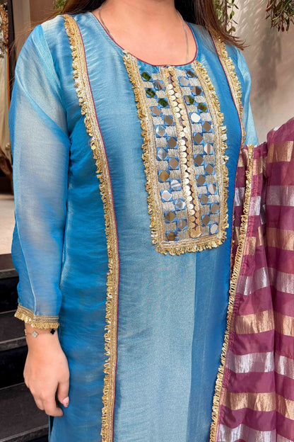 Shirvi Mirror Work Straight Suit Set