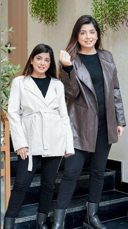 Amy Leather Trench Coat