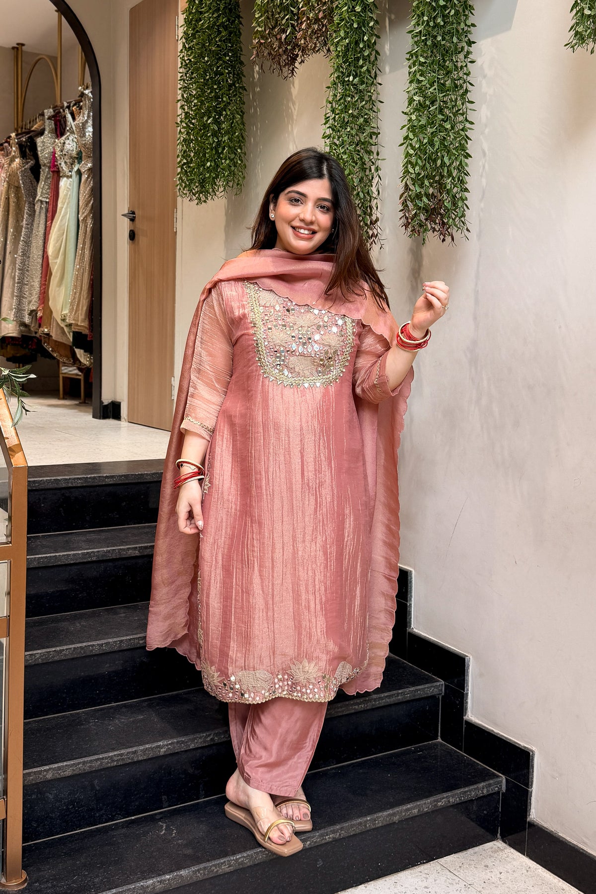 Areeba Mirror Work Suit Set