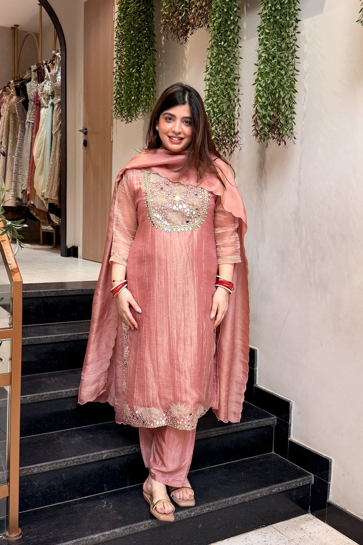Areeba Mirror Work Suit Set