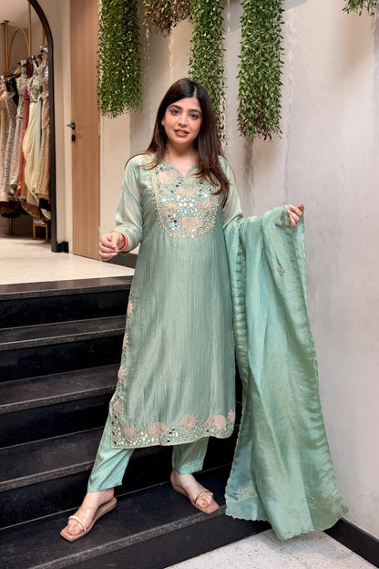 Areeba Mirror Work Suit Set