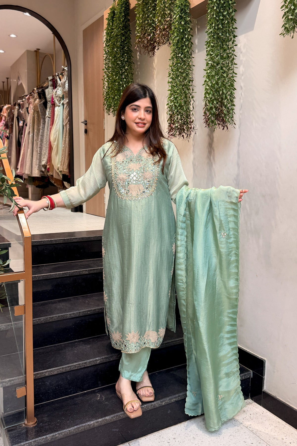 Areeba Mirror Work Suit Set