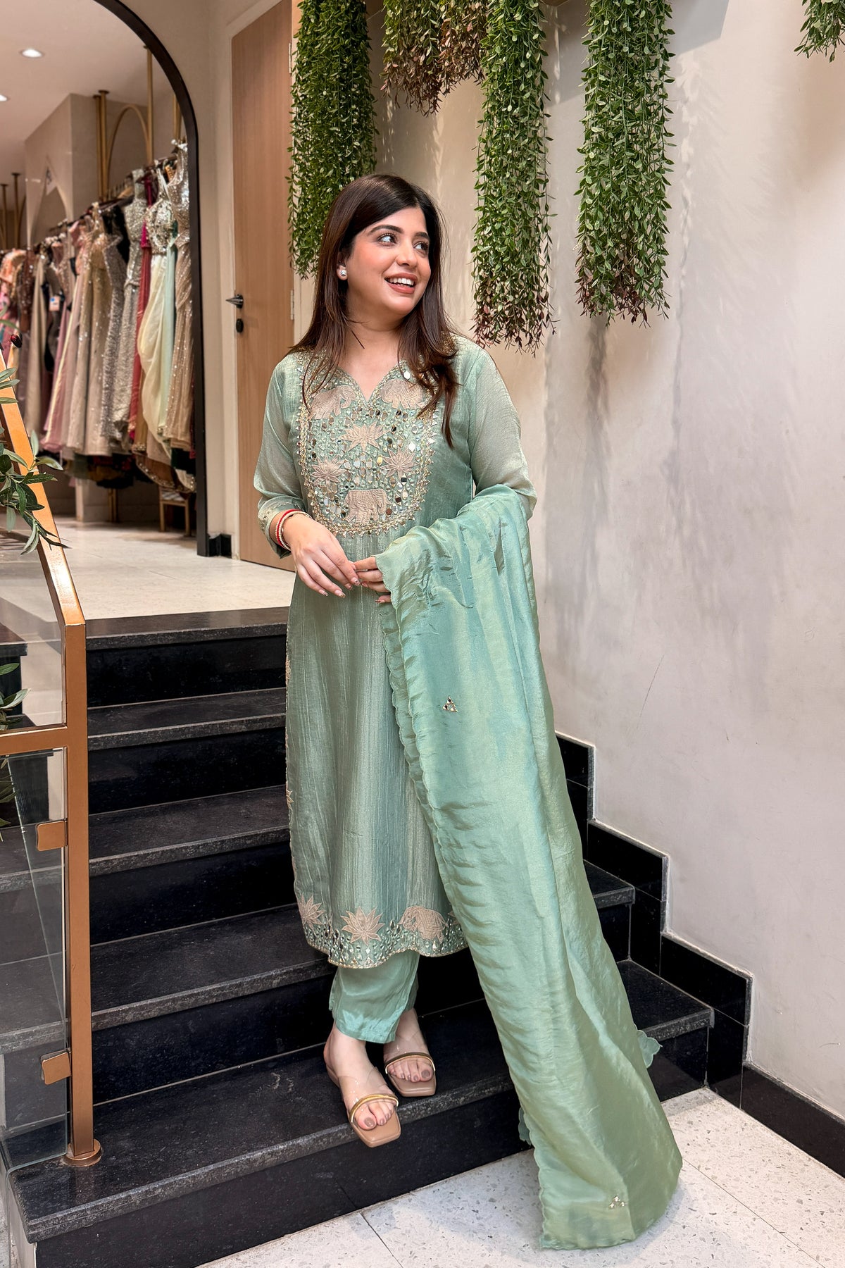 Areeba Mirror Work Suit Set