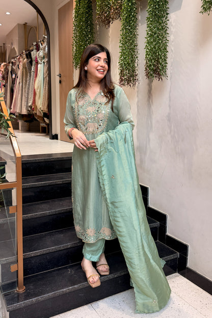 Areeba Mirror Work Suit Set