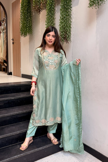 Areeba Mirror Work Suit Set