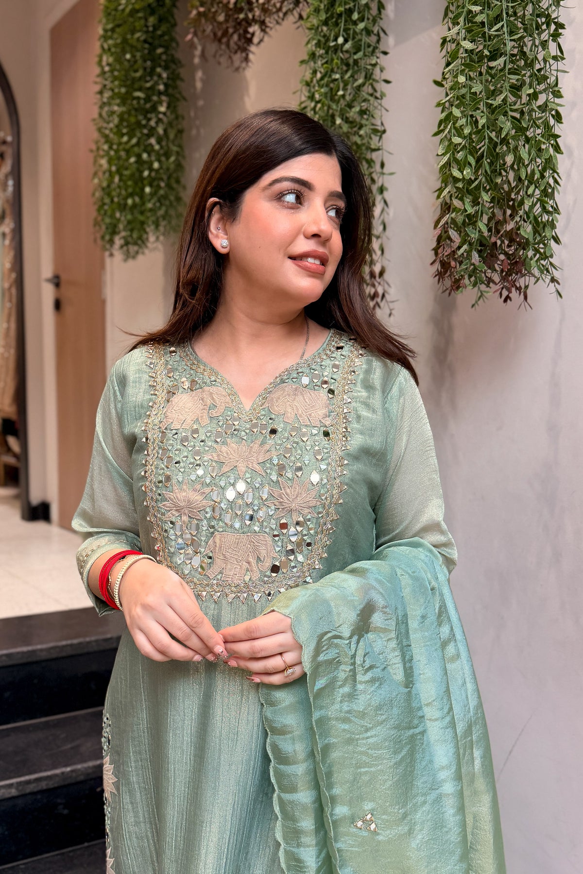 Areeba Mirror Work Suit Set