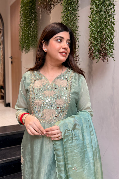 Areeba Mirror Work Suit Set