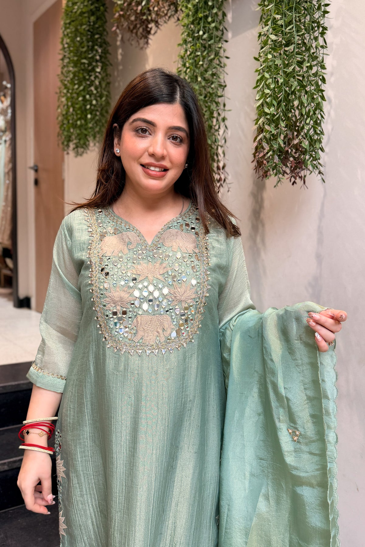 Areeba Mirror Work Suit Set