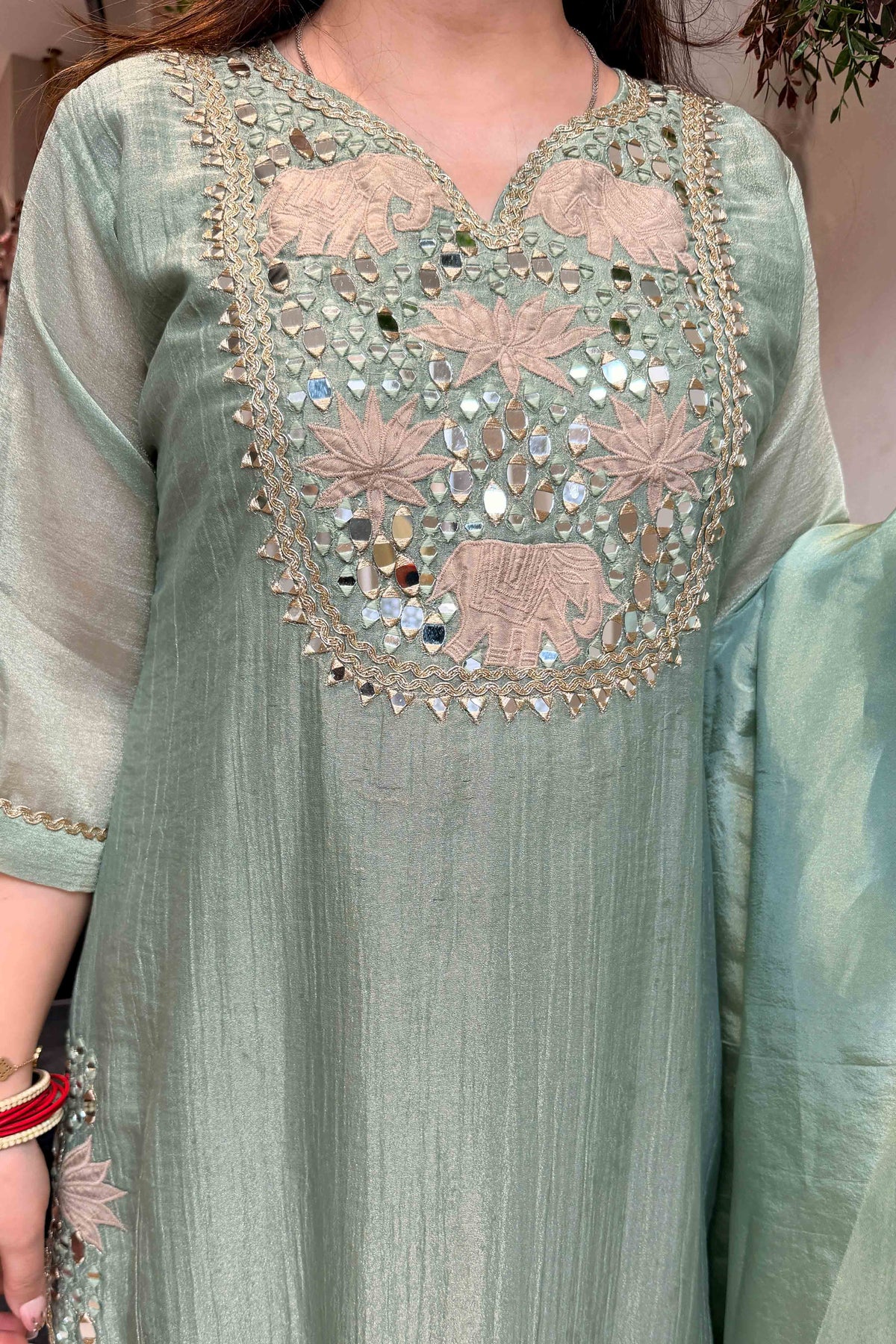 Areeba Mirror Work Suit Set