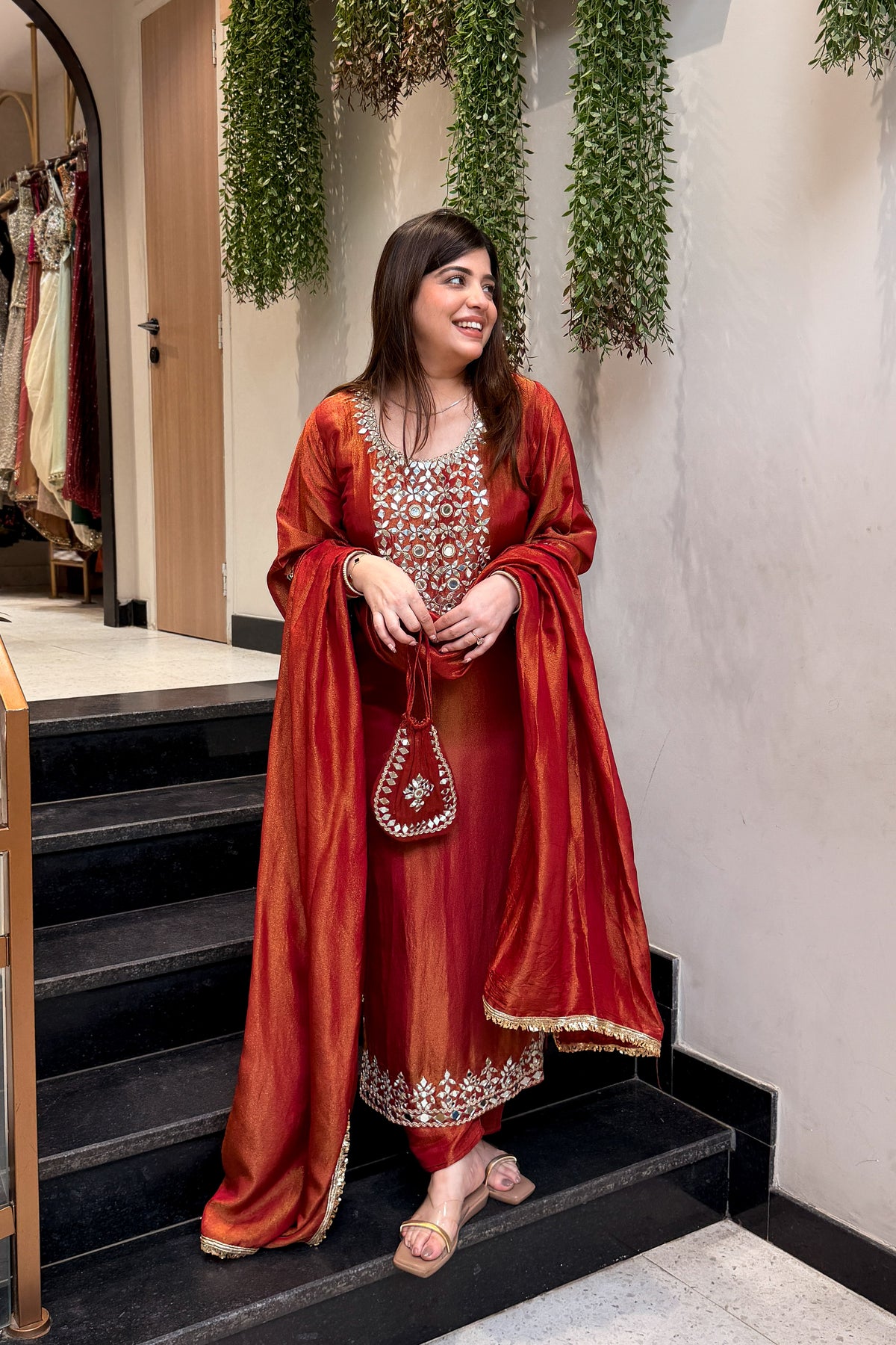 Nivya Mirror Embroidered Suit Set