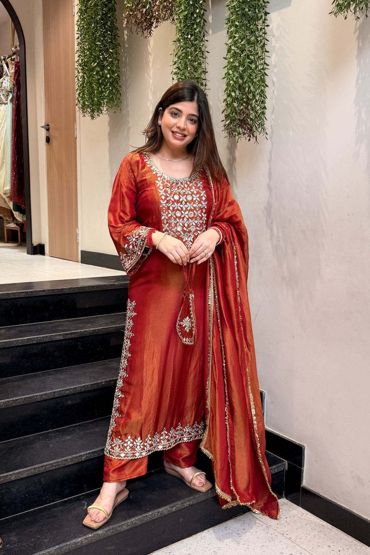 Nivya Mirror Embroidered Suit Set