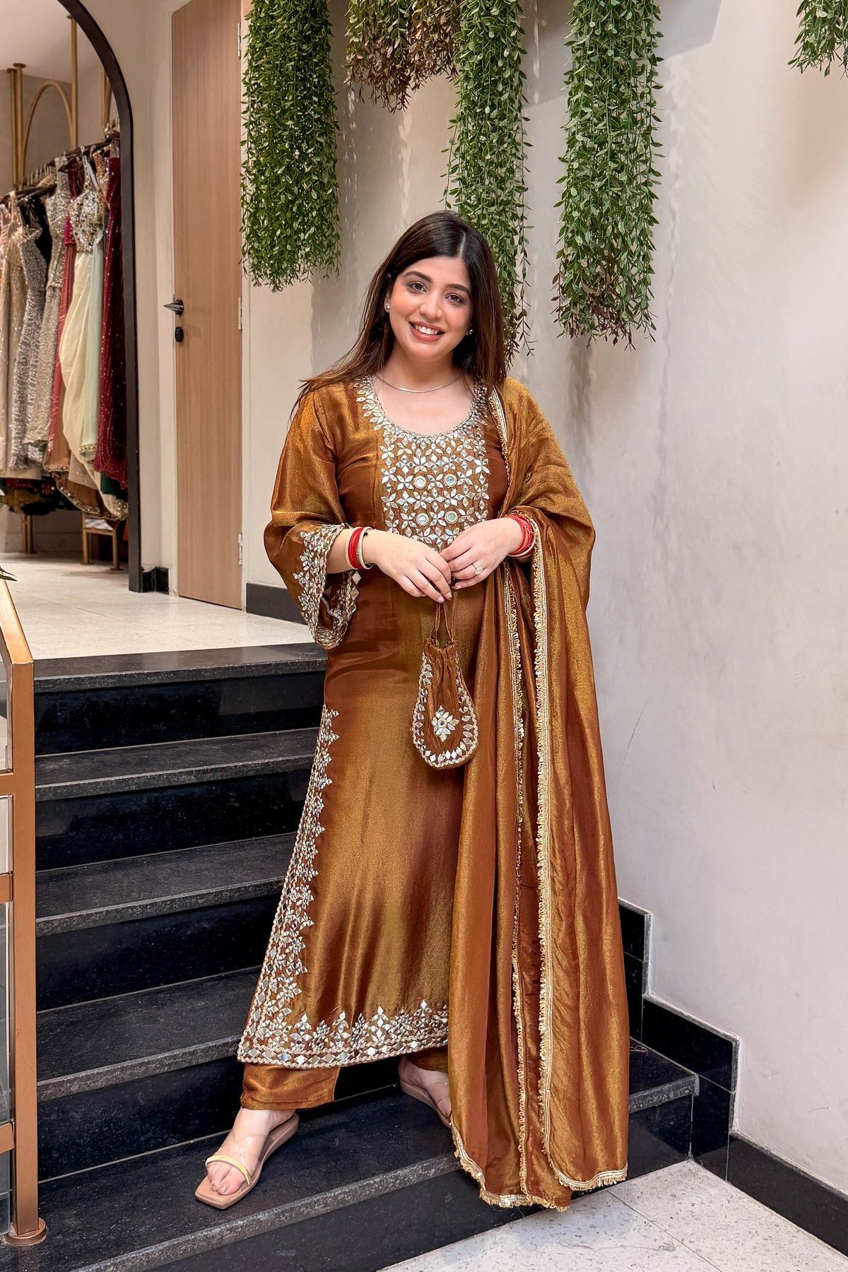 Nivya Mirror Embroidered Suit Set