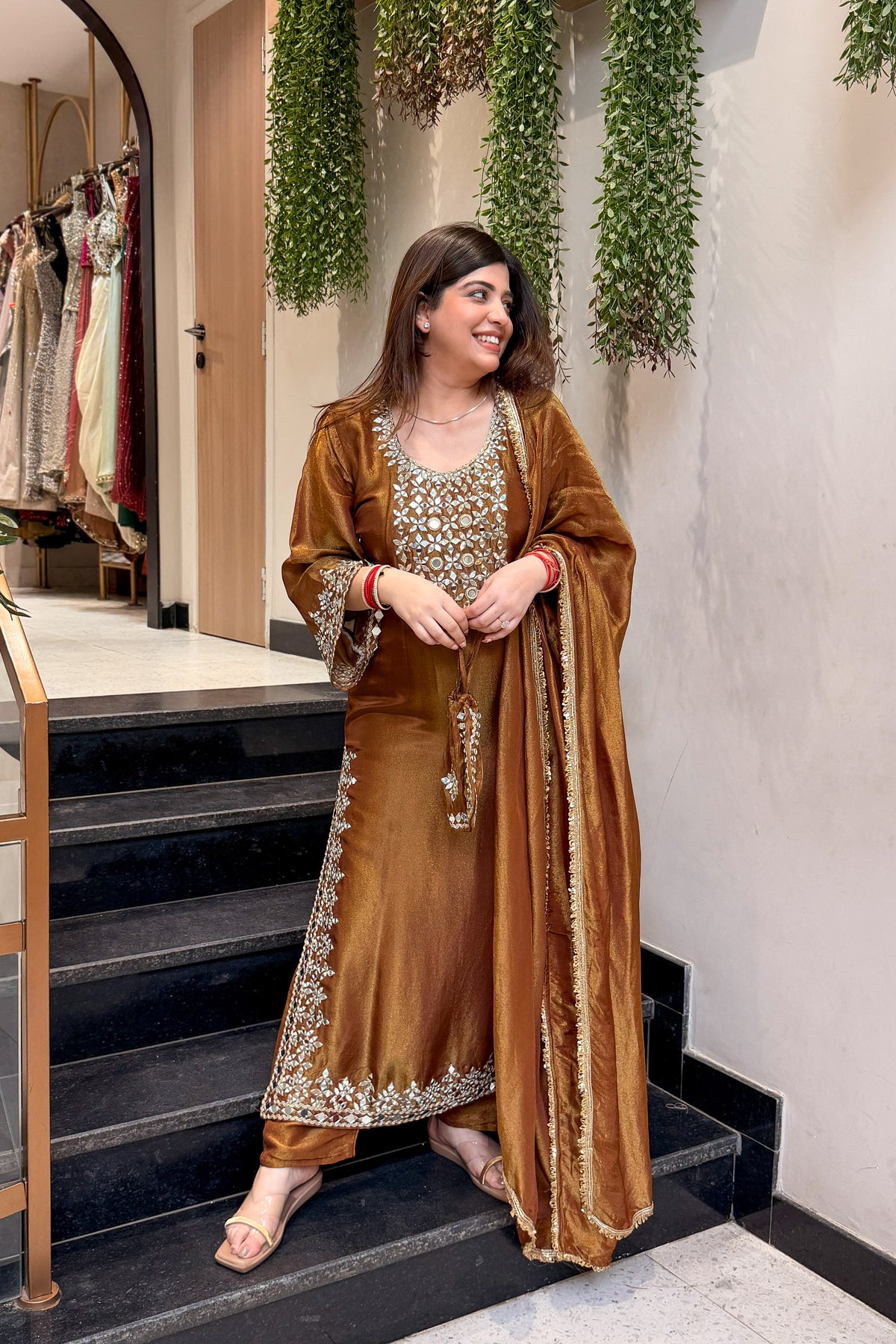 Nivya Mirror Embroidered Suit Set