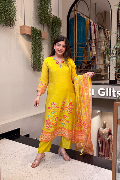 Rifa Printed & Embroidered Suit Set
