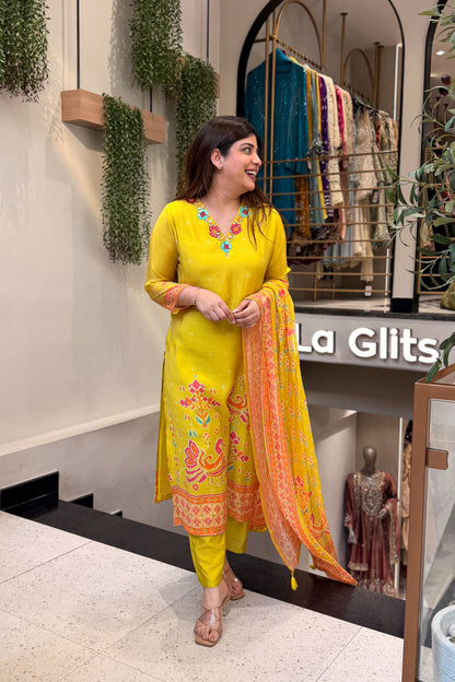Rifa Printed & Embroidered Suit Set