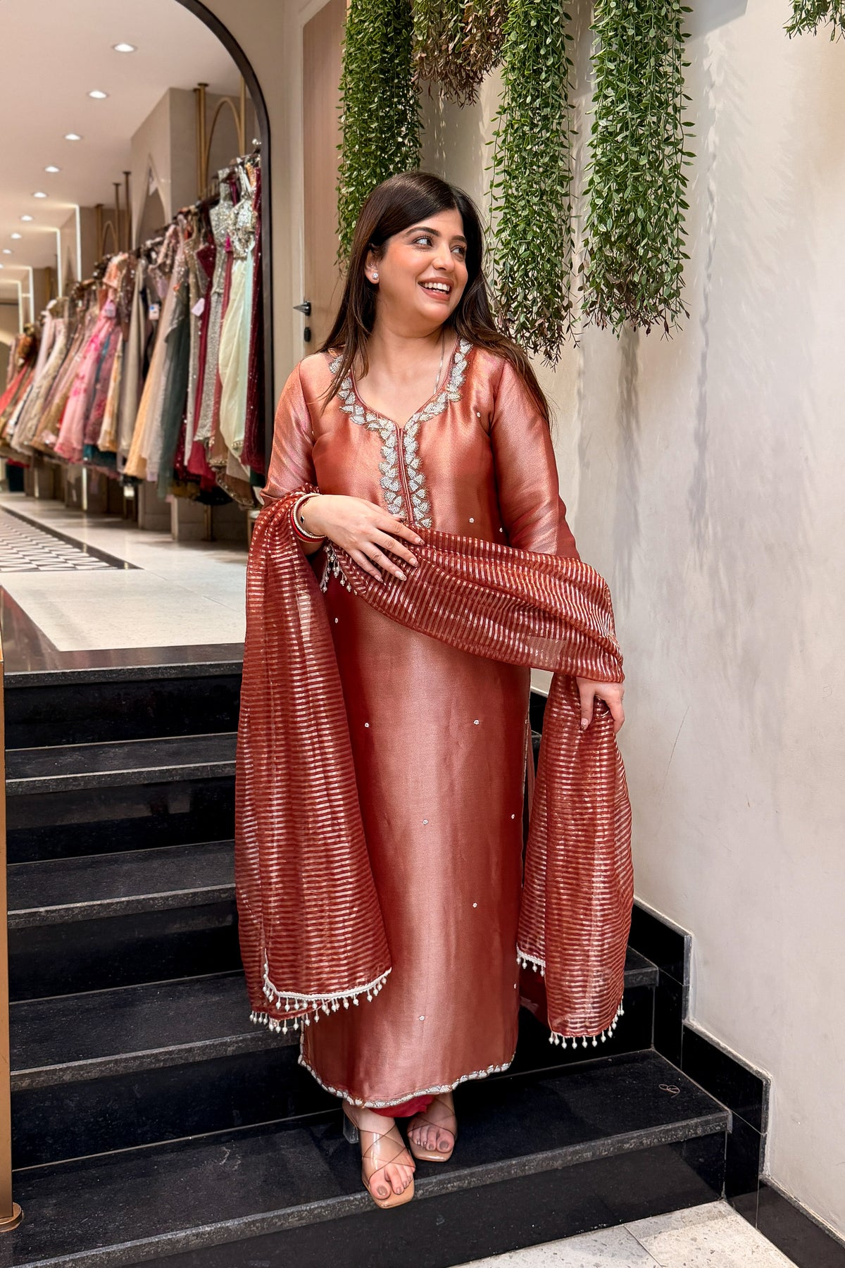 Rima Embroidered Long Suit Set