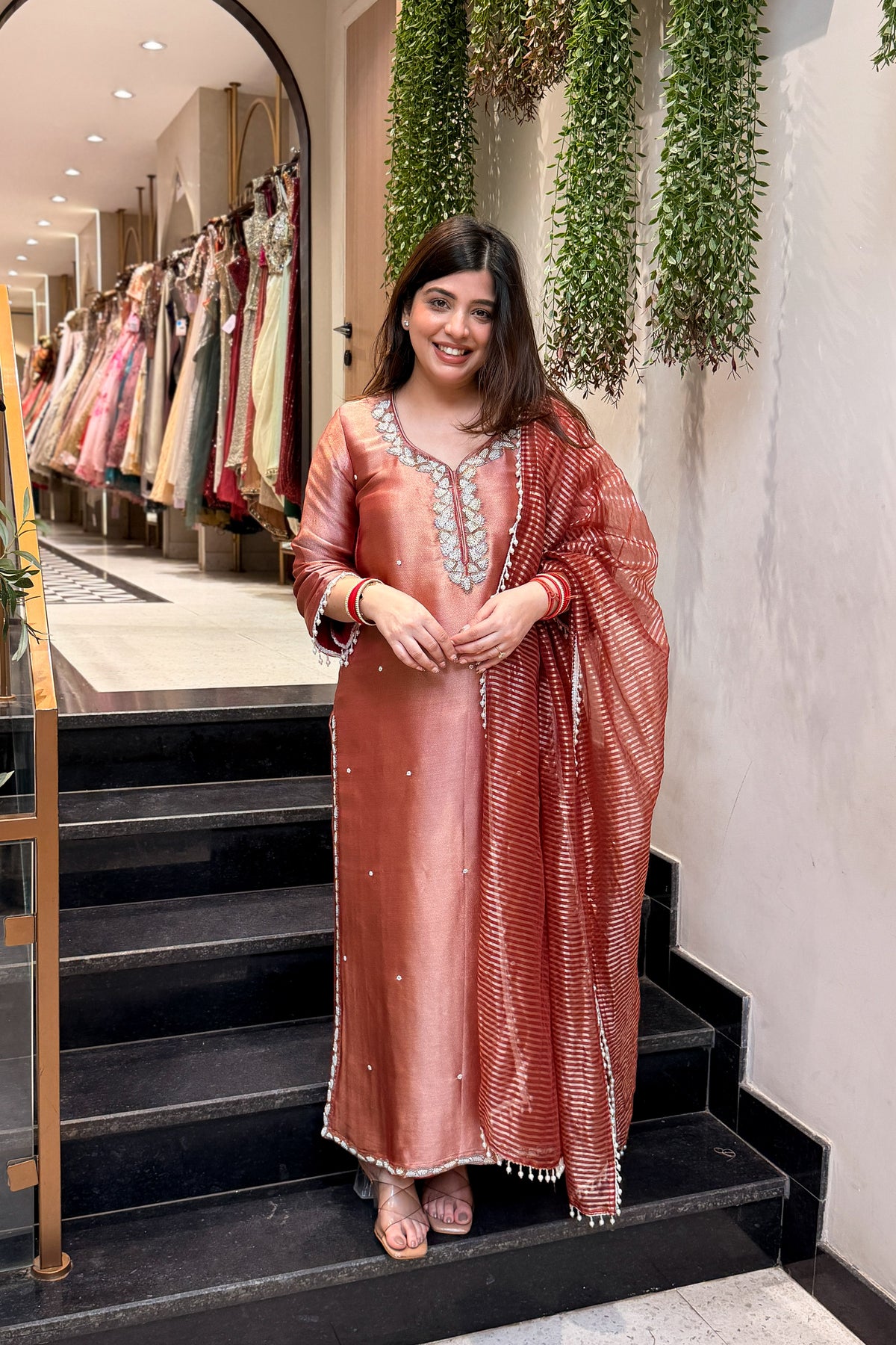 Rima Embroidered Long Suit Set