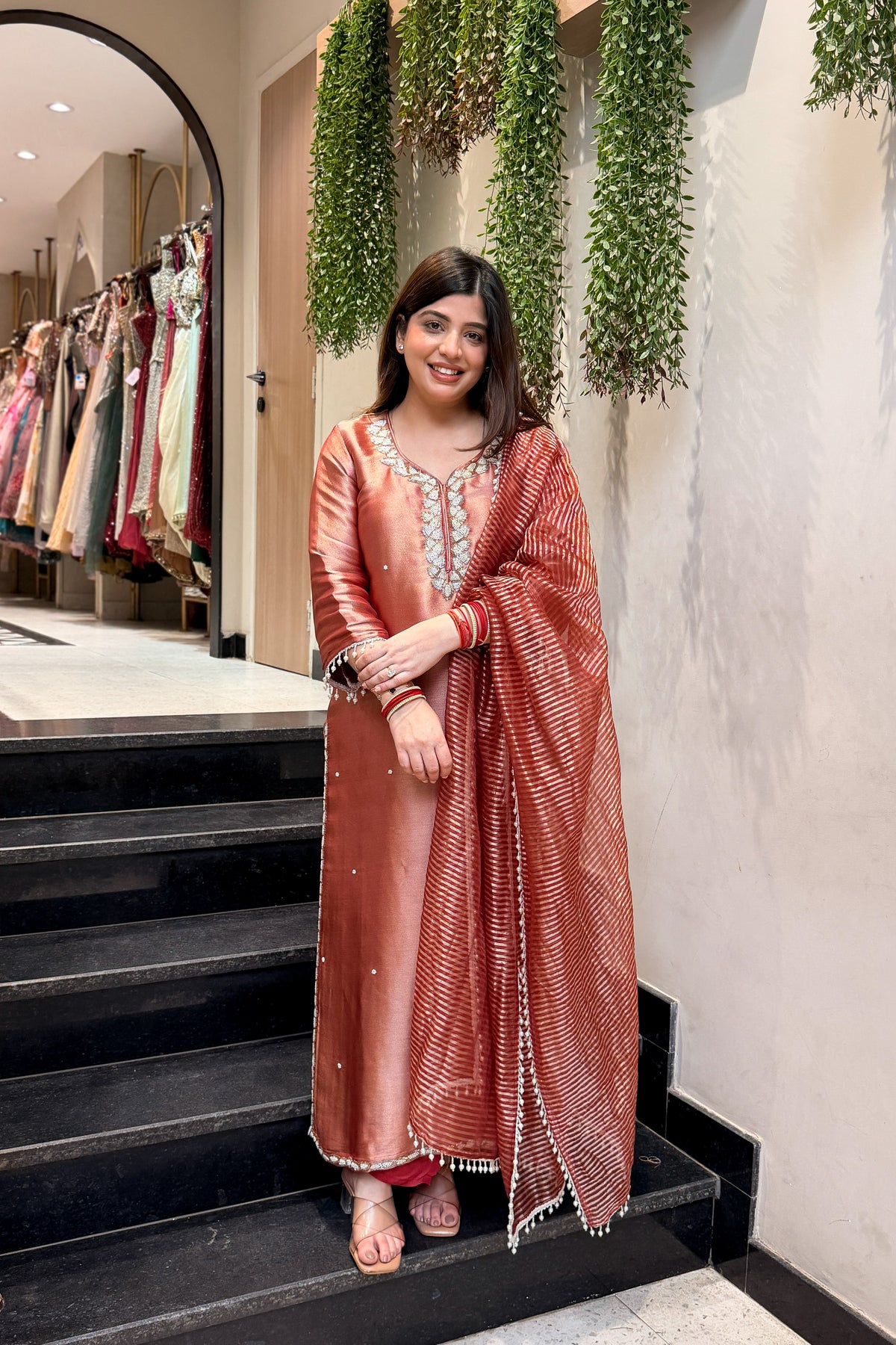 Rima Embroidered Long Suit Set