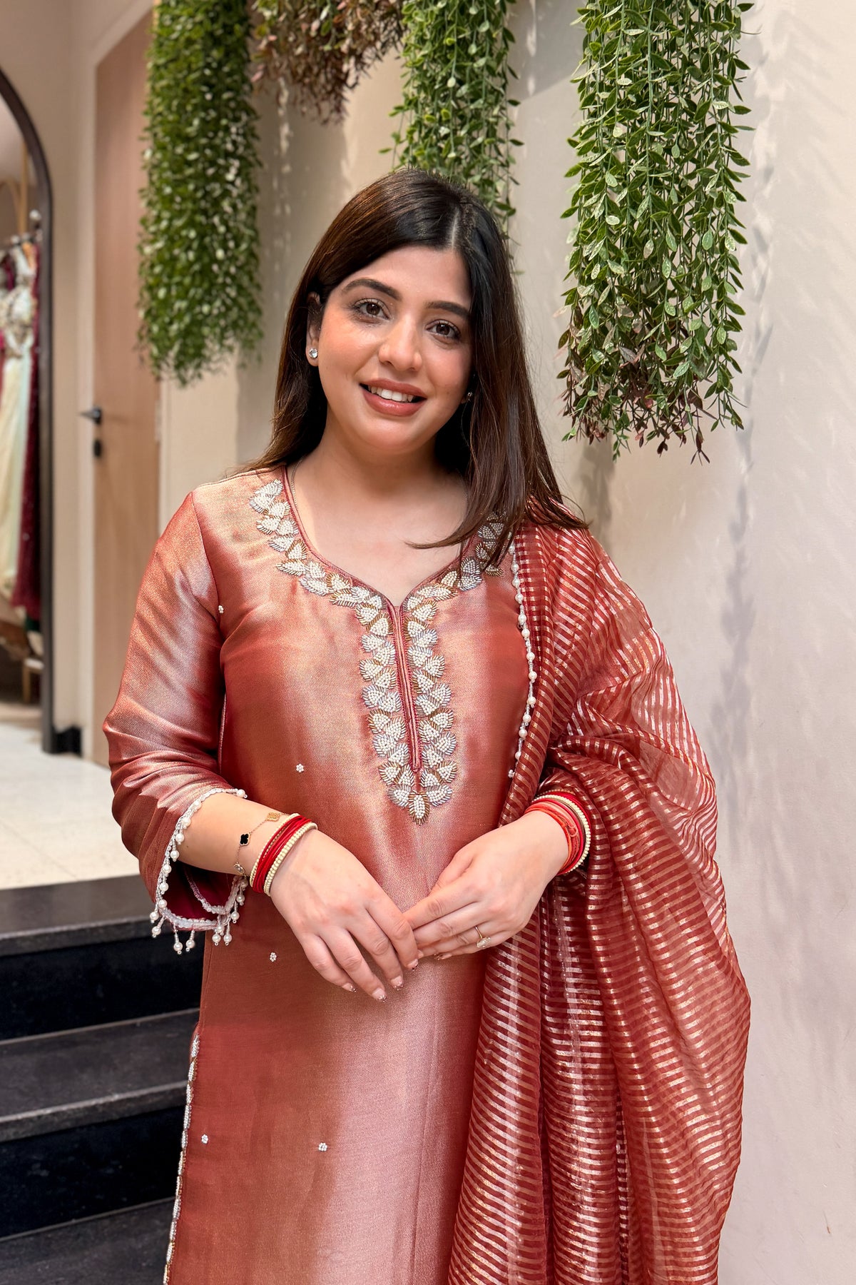 Rima Embroidered Long Suit Set