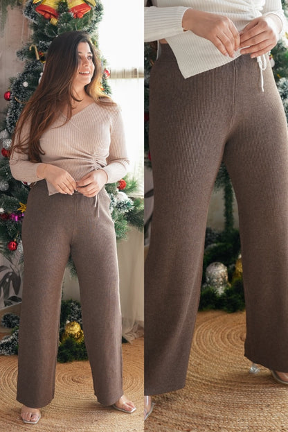 Brown Knitted Woollen Pant