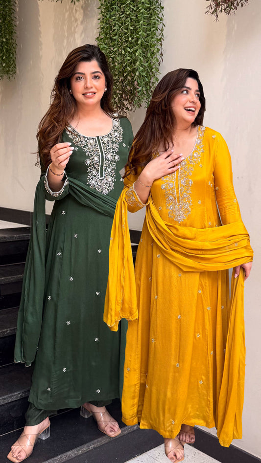 Zova Embroidered Anarkali Suit Set