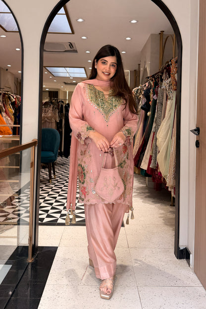 Dheena Silk Embroidered Salwar Set
