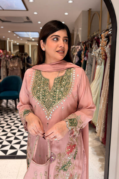 Dheena Silk Embroidered Salwar Set