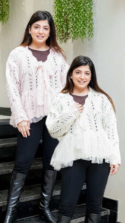 Sable Woollen Sweater with Bow Detailing