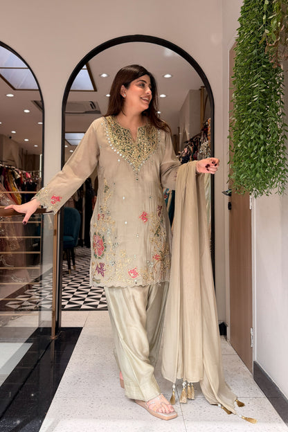 Dheena Silk Embroidered Salwar Set