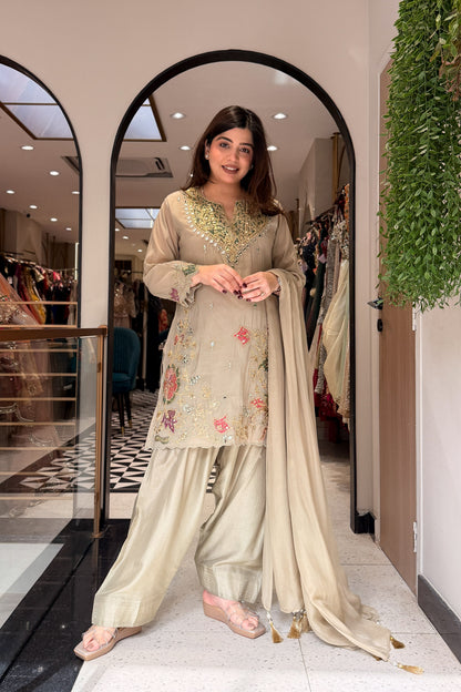 Dheena Silk Embroidered Salwar Set