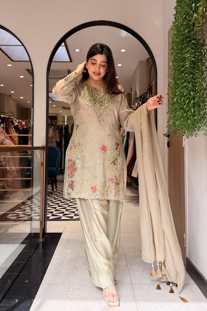 Dheena Silk Embroidered Salwar Set