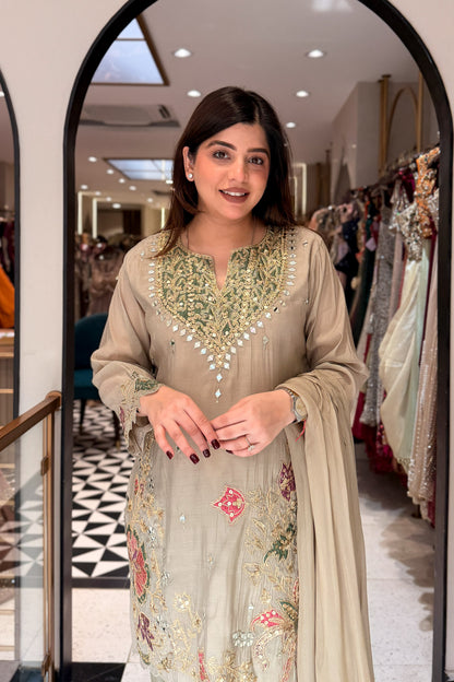 Dheena Silk Embroidered Salwar Set