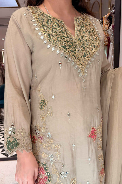 Dheena Silk Embroidered Salwar Set