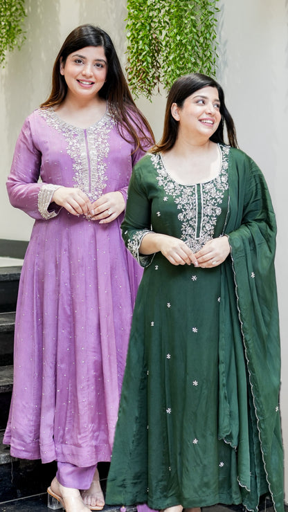 Rehma Embroidered Anarkali Suit Set