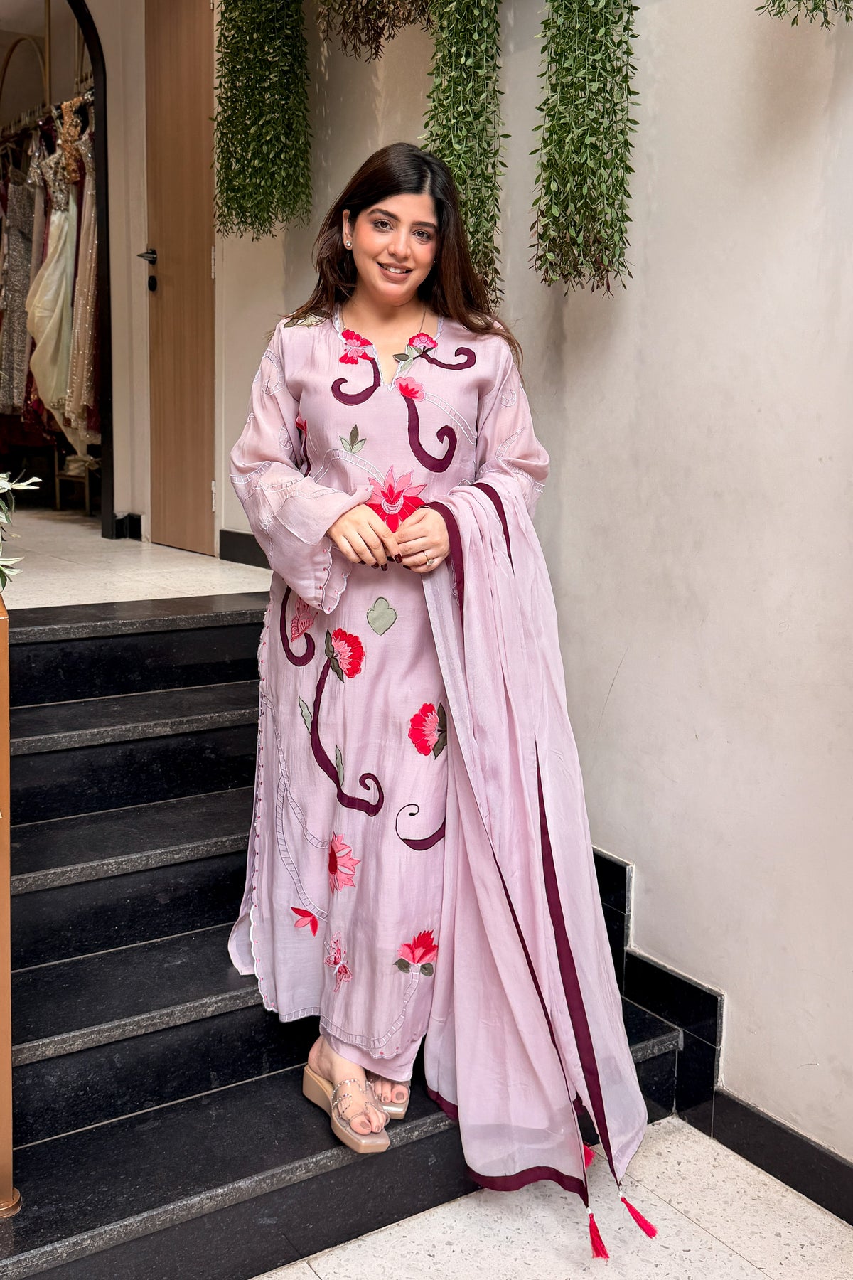 Vibha Floral Embroidered Long Suit Set