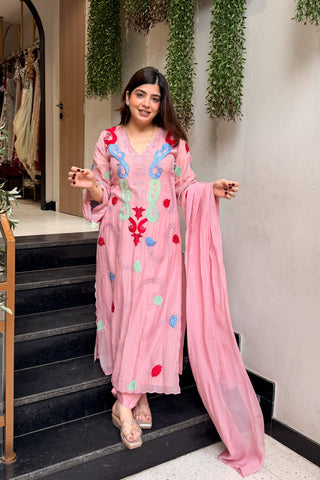 Amaal Floral Embroidered Long Suit Set