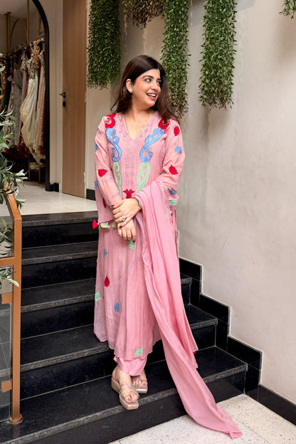 Amaal Floral Embroidered Long Suit Set