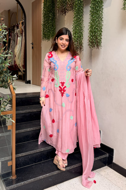 Amaal Floral Embroidered Long Suit Set