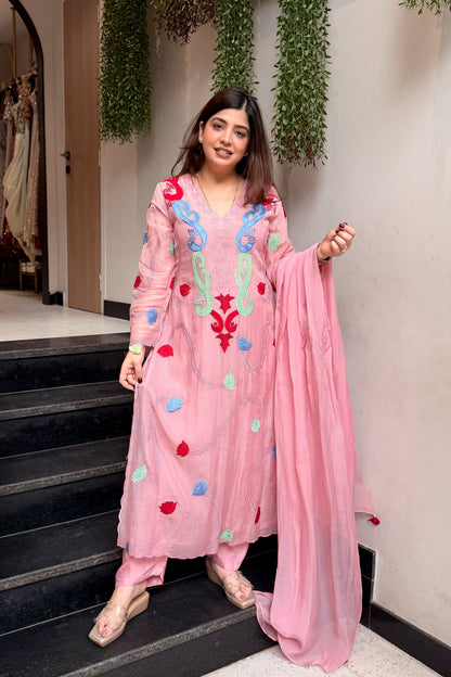 Amaal Floral Embroidered Long Suit Set