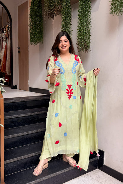 Amaal Floral Embroidered Long Suit Set