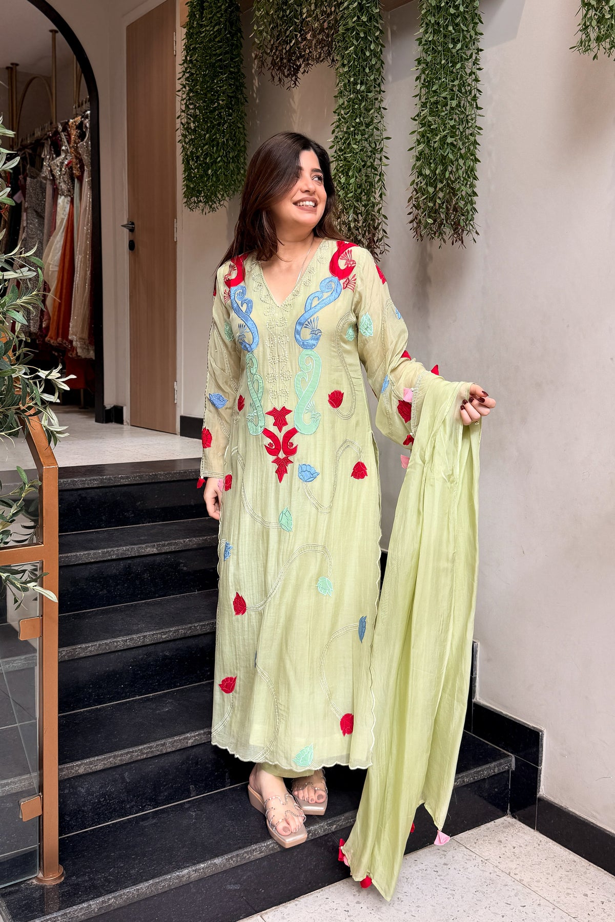 Amaal Floral Embroidered Long Suit Set