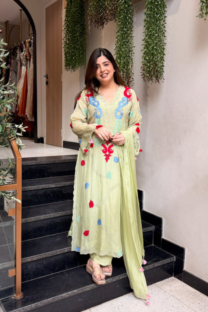 Amaal Floral Embroidered Long Suit Set