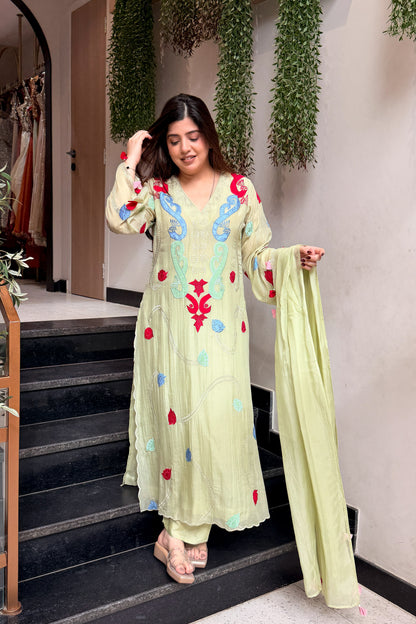 Amaal Floral Embroidered Long Suit Set