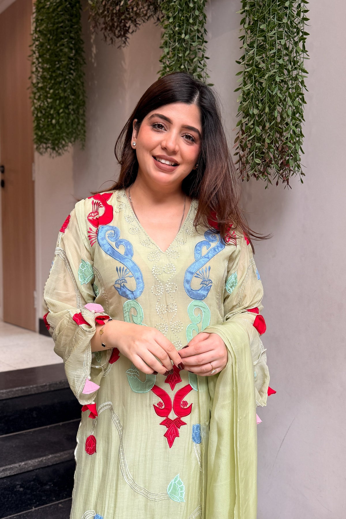 Amaal Floral Embroidered Long Suit Set
