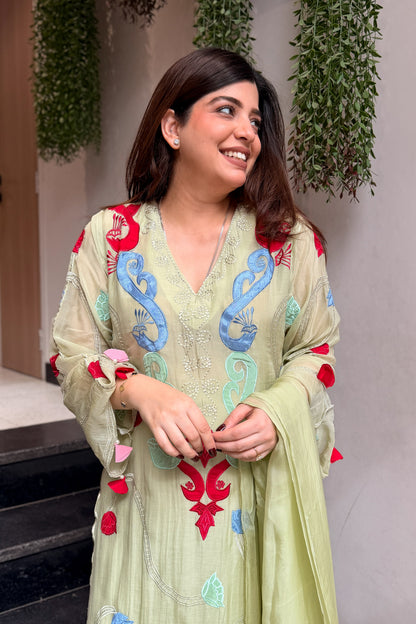 Amaal Floral Embroidered Long Suit Set